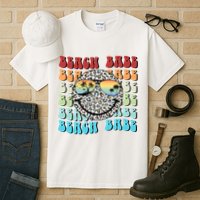 Beach Funny Babe Summer Retro Vacation Beach And Summer Leopard Tall T-Shirt
