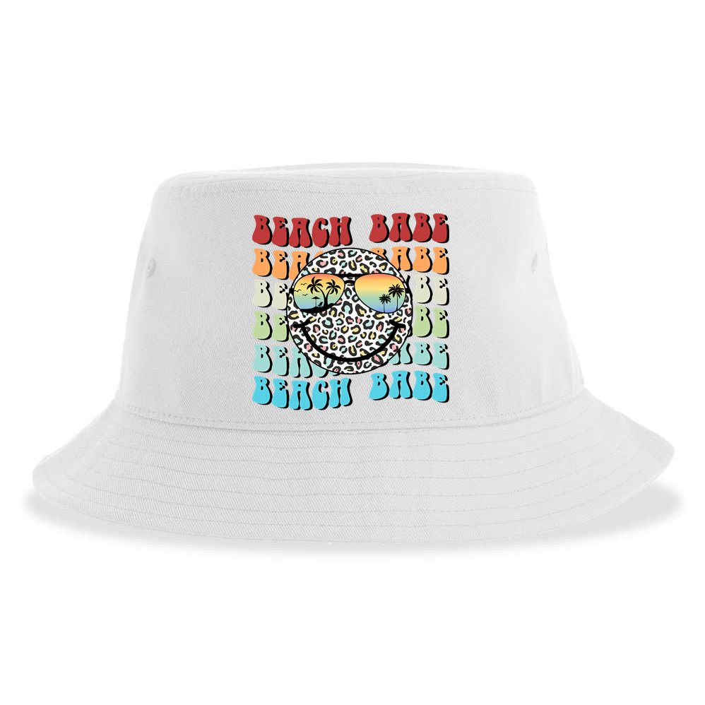 Beach Funny Babe Summer Retro Vacation Beach And Summer Leopard Sustainable Bucket Hat
