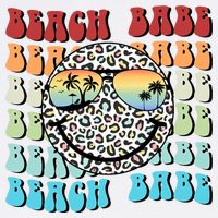 Beach Funny Babe Summer Retro Vacation Beach And Summer Leopard Button
