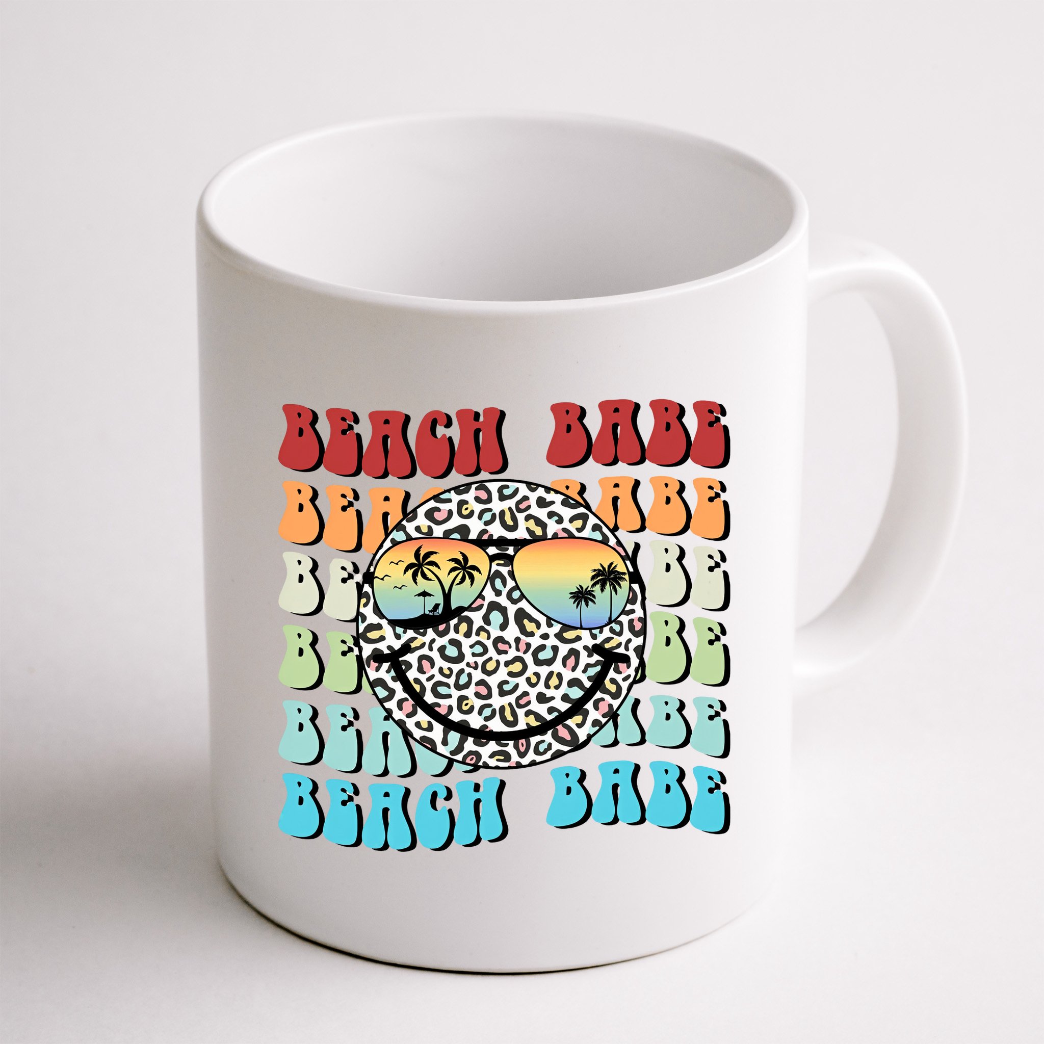 Beach Funny Babe Summer Retro Vacation Beach And Summer Leopard Mug