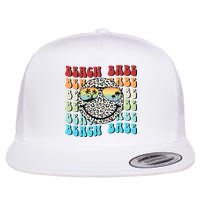 Beach Funny Babe Summer Retro Vacation Beach And Summer Leopard Flat Bill Trucker Hat