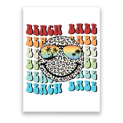 Beach Funny Babe Summer Retro Vacation Beach And Summer Leopard Poster
