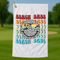 Beach Funny Babe Summer Retro Vacation Beach And Summer Leopard Golf Towel