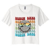 Beach Funny Babe Summer Retro Vacation Beach And Summer Leopard Crop Top