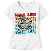 Beach Funny Babe Summer Retro Vacation Beach And Summer Leopard Womens T-Shirt