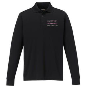 Booktrovert Funny Book Lover Reading Enthusiast Great Gift Performance Long Sleeve Polo