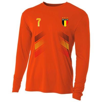 Belgium Flag Belgian Pride Lovers Cooling Performance Long Sleeve Crew