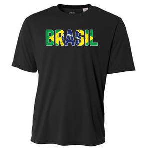 Brasil Flag Brazilian Soccer Fan Cooling Performance Crew T-Shirt