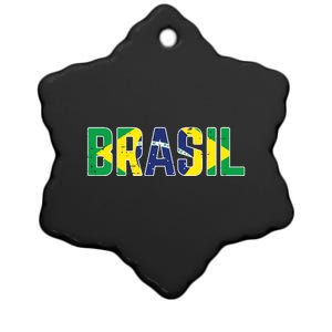 Brasil Flag Brazilian Soccer Fan Ceramic Star Ornament