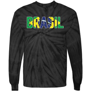 Brasil Flag Brazilian Soccer Fan Tie-Dye Long Sleeve Shirt