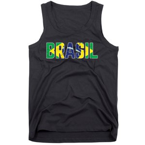 Brasil Flag Brazilian Soccer Fan Tank Top