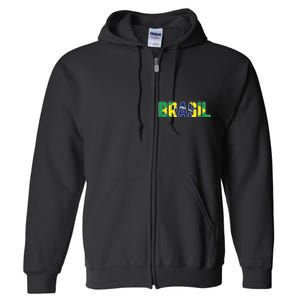 Brasil Flag Brazilian Soccer Fan Full Zip Hoodie