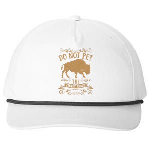 Buffalo Funny Bison Do Not Pet The Fluffy Cows Snapback Five-Panel Rope Hat