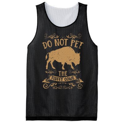 Buffalo Funny Bison Do Not Pet The Fluffy Cows Mesh Reversible Basketball Jersey Tank