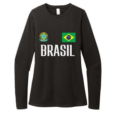 Brasil Flag Brazil Football Soccer Fan Womens CVC Long Sleeve Shirt