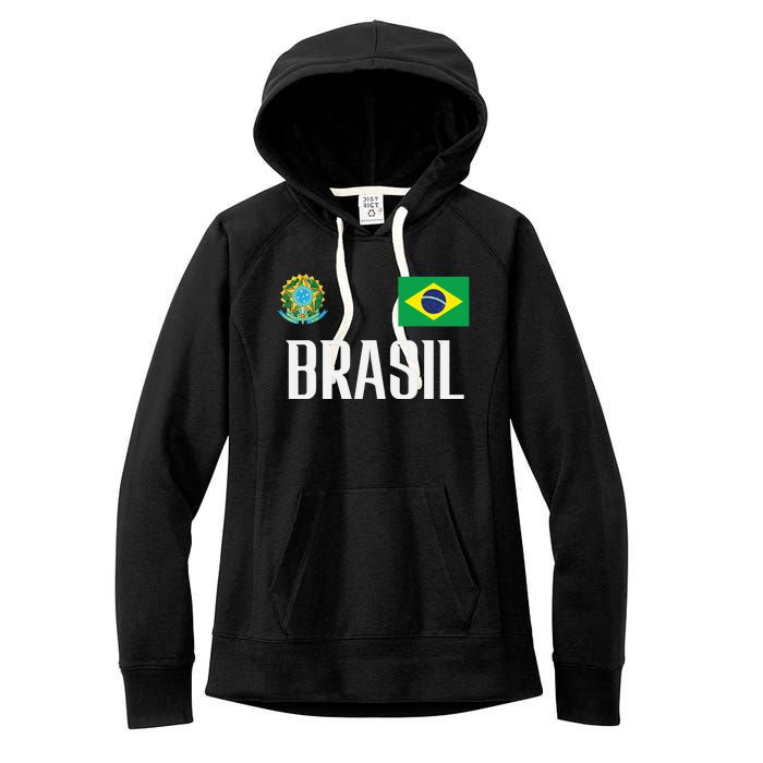 Brasil Flag Brazil Football Soccer Fan Women's Fleece Hoodie