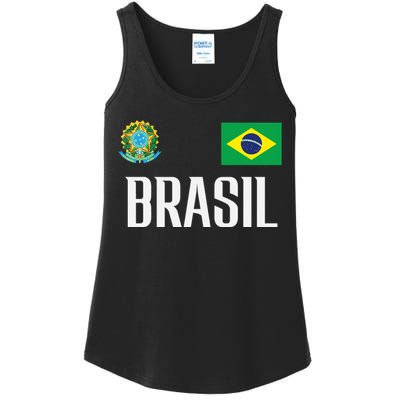 Brasil Flag Brazil Football Soccer Fan Ladies Essential Tank