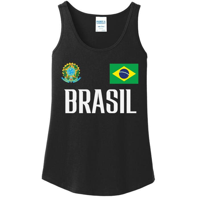 Brasil Flag Brazil Football Soccer Fan Ladies Essential Tank