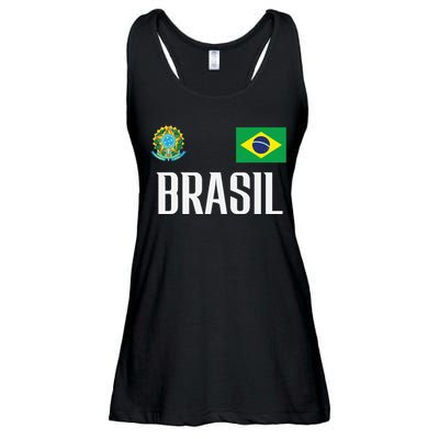 Brasil Flag Brazil Football Soccer Fan Ladies Essential Flowy Tank