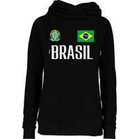 Brasil Flag Brazil Football Soccer Fan Womens Funnel Neck Pullover Hood