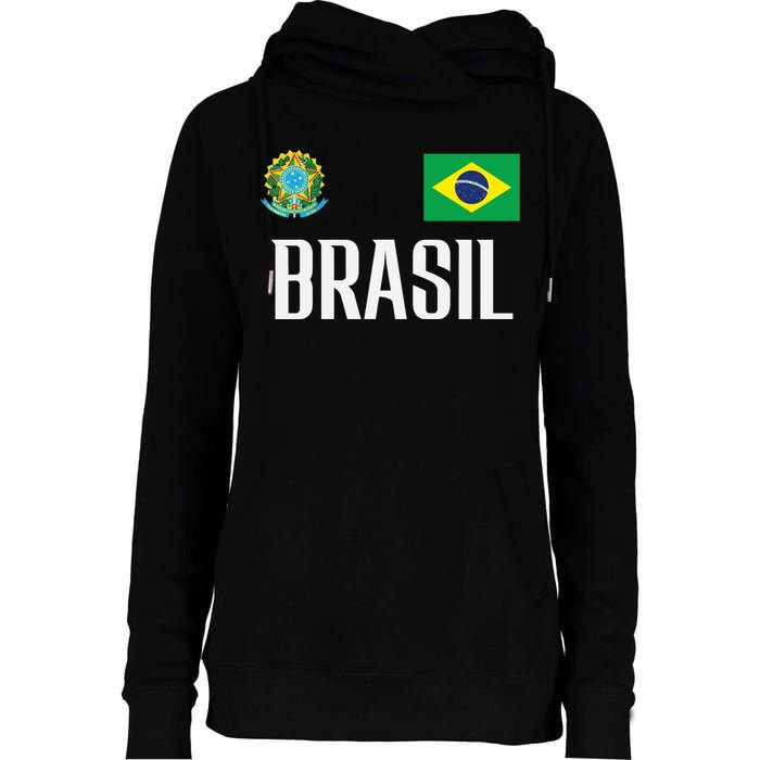 Brasil Flag Brazil Football Soccer Fan Womens Funnel Neck Pullover Hood