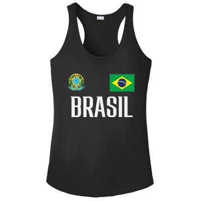 Brasil Flag Brazil Football Soccer Fan Ladies PosiCharge Competitor Racerback Tank