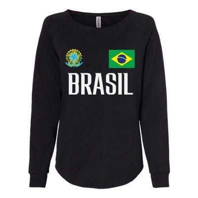 Brasil Flag Brazil Football Soccer Fan Womens California Wash Sweatshirt