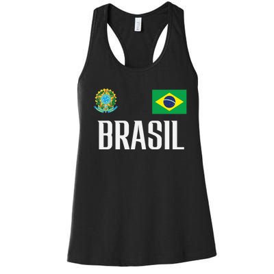 Brasil Flag Brazil Football Soccer Fan Women's Racerback Tank