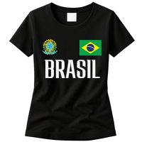 Brasil Flag Brazil Football Soccer Fan Women's T-Shirt