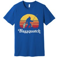 Bassquatch! Funny Bigfoot Fishing Outdoor Retro Cute Gift Premium T-Shirt