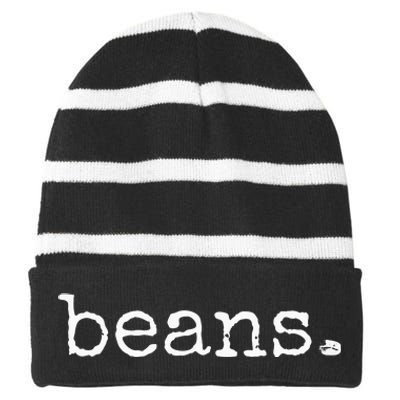 Beans Funny Barista Coffee Bean Espresso Bean Bean Lover Striped Beanie with Solid Band