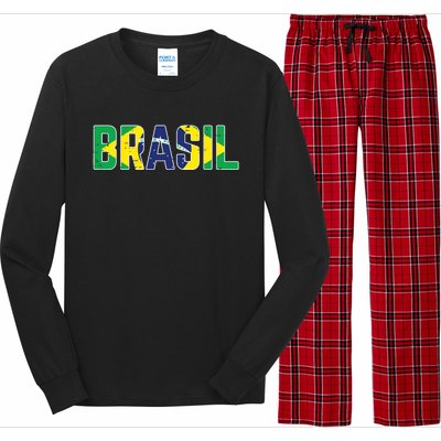 Brasil Flag Brazilian Soccer Fan Long Sleeve Pajama Set