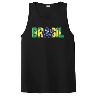 Brasil Flag Brazilian Soccer Fan PosiCharge Competitor Tank