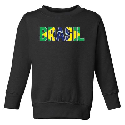 Brasil Flag Brazilian Soccer Fan Toddler Sweatshirt