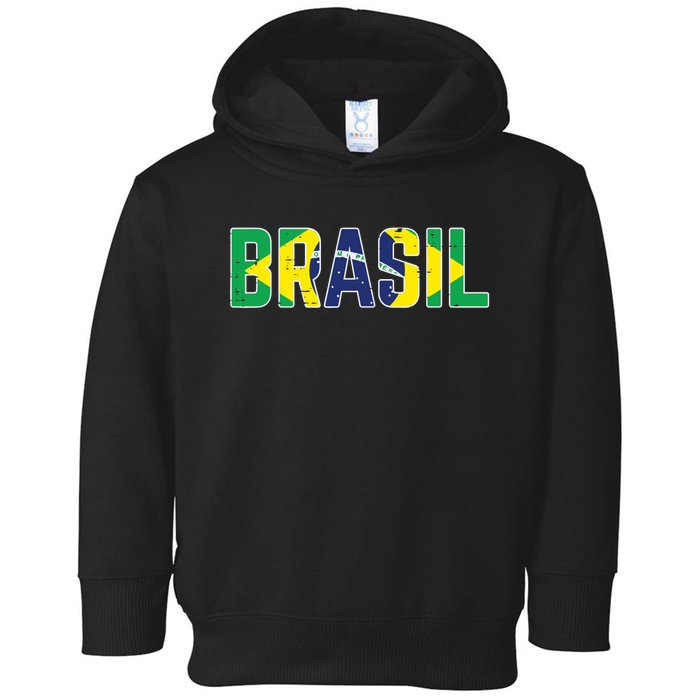 Brasil Flag Brazilian Soccer Fan Toddler Hoodie