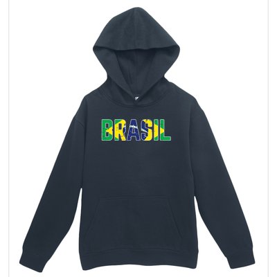 Brasil Flag Brazilian Soccer Fan Urban Pullover Hoodie