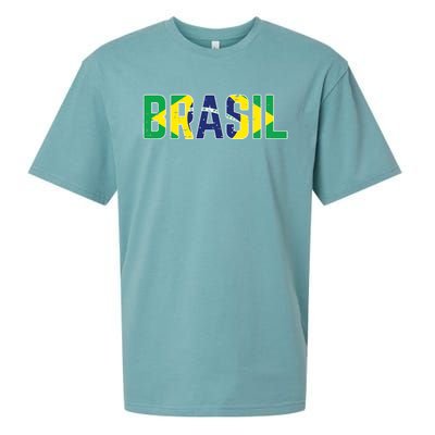 Brasil Flag Brazilian Soccer Fan Sueded Cloud Jersey T-Shirt