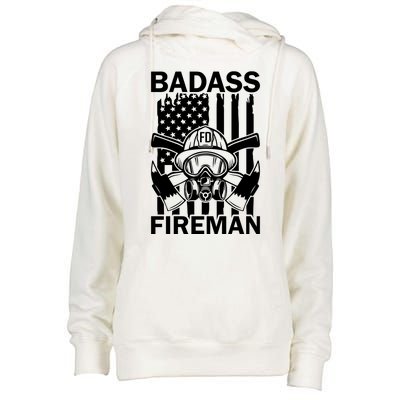 Badass Fireman Womens Funnel Neck Pullover Hood