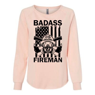 Badass Fireman Womens California Wash Sweatshirt