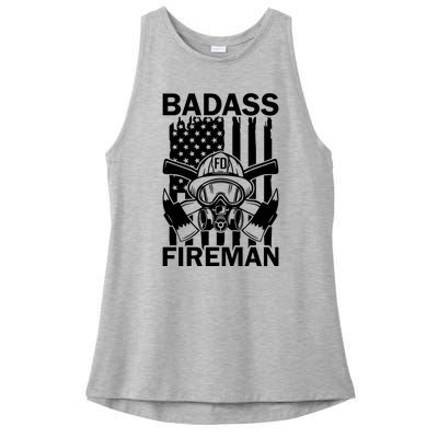 Badass Fireman Ladies PosiCharge Tri-Blend Wicking Tank