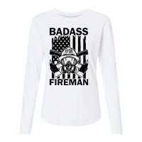 Badass Fireman Womens Cotton Relaxed Long Sleeve T-Shirt