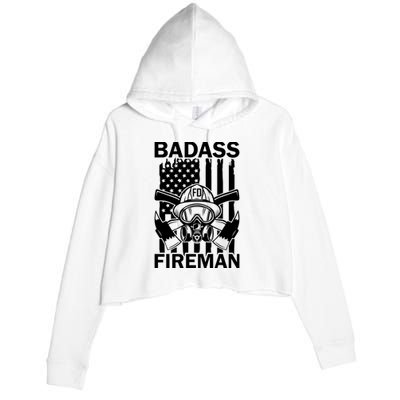 Badass Fireman Crop Fleece Hoodie