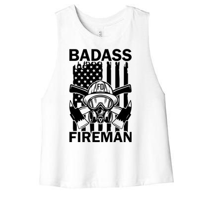 Badass Fireman Women's Racerback Cropped Tank