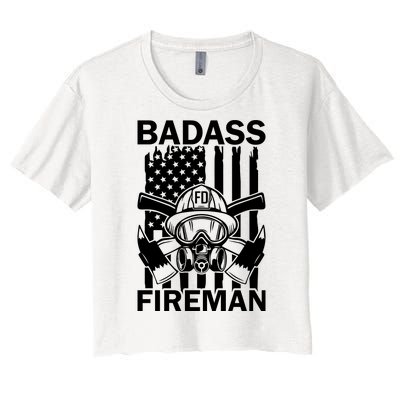 Badass Fireman Women's Crop Top Tee