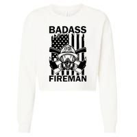 Badass Fireman Cropped Pullover Crew