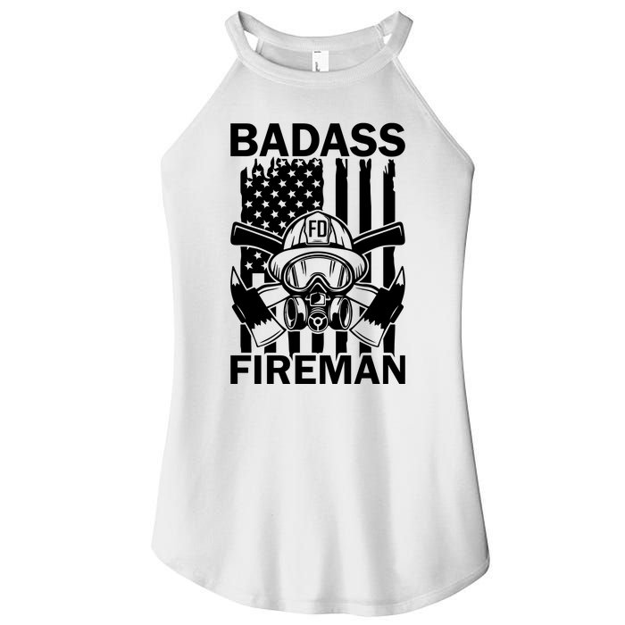 Badass Fireman Women's Perfect Tri Rocker Tank