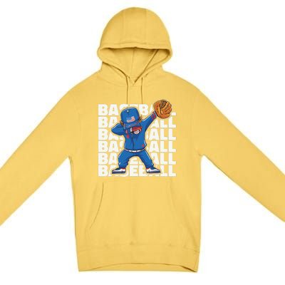 Baseball For Boy, Dabbing Baseball Player Premium Pullover Hoodie