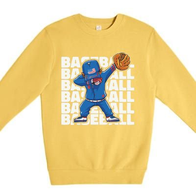 Baseball For Boy, Dabbing Baseball Player Premium Crewneck Sweatshirt