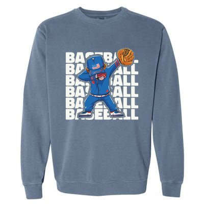 Baseball For Boy, Dabbing Baseball Player Garment-Dyed Sweatshirt