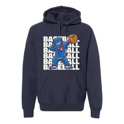 Baseball For Boy, Dabbing Baseball Player Premium Hoodie